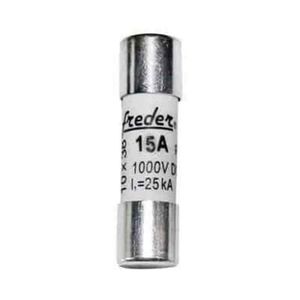 Siguranta fuzibile cilindrica 1000V 15A, 10x38mm, compaibila pentru sisteme Fotovolitaice, Freder, 88-8150