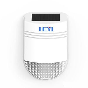 Sirena Wireless de exterior Heyi, cu repeater si acumulator 2600mAh, incarcare solara, IP56, 433.92MHz, HY-6107S