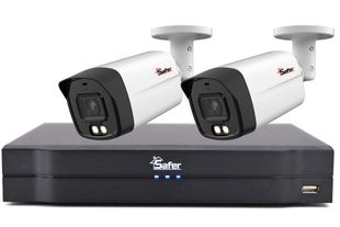 Sistem 2 camere exterior, 5MP 2K, Iluminare duala 40m, Lentila 2.8 mm, Audio, DVR 4 canale Safer KITSAF-2X-5MP28IL40