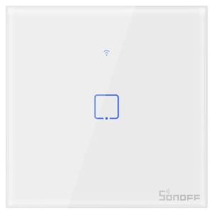 Intrerupator Wifi + RF incastrabil Alb 1 circuit, 433MHz, aplicatie mobila, SONOFF-TXT1EU1C