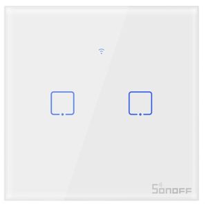 Intrerupator Wifi + RF incastrabil Alb 2 circuite SONOFF SONOFF-TXT1EU2C