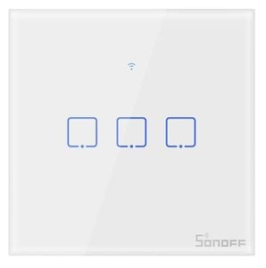 Intrerupator Wifi + RF incastrabil Alb 3 circuite SONOFF-TXT1EU3C
