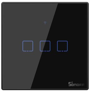 Intrerupator Wifi + RF incastrabil Negru 3 circuite SONOFF-TXT3EU3C