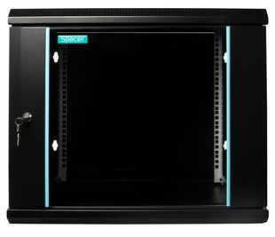 Rack perete 9U 19'' 600x450, negru, Spacer SPCW-9U-450-BK-03