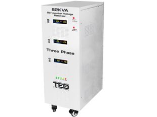 Stabilizator trifazat TED TED000217, 242V-520V, 48KW, ServoMotor, unda sinusoidala pura, ecran LCD