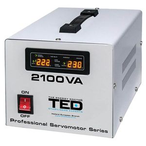 Stabilizator de tensiune retea, monofazat, TED Electric 2100VA / 1200W cu servomotor TED000132