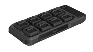 Statie incarcare camere bodycam Hytera EDS35-L, 8 camere + 8 baterii, USB 3.0, incarcare 2A, montaj desktop, perete, 12V 15A