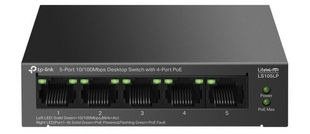 Switch PoE 5 porturi Tp-Link LS105LP, 4x porturi PoE, 1x port RJ45 10/100Mbps, max 41W, fara management
