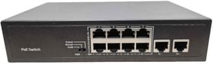 Switch PoE 8+2 porturi, 52V, 2.88A, 120W, Safer SAF-POE5203-10
