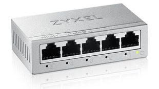 Switch retea Zyxel GS-105BV5-EU0101F, 5 porturi Gigabit, fara management, QoS, fanless, carcasa metalica, montaj perete