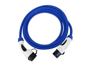 Cablu de incarcare pentru masini electrice, Type 2, trifazat, 22kW, 32A, 5 m, albastru, Ampevo, T22-3/32BL