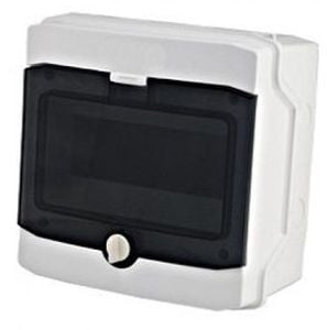 Cofret / panou pentru distributie sigurante, de exterior, IP65, 1 rand de 8 module, Schrack BK080201