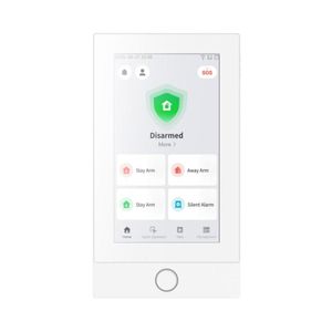 Tastatura tactila pentru sisteme de alarma Hikvision DS-PK670W/White, ecran LCD 7 inch, slot card SD, pentru interior