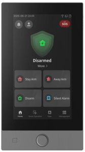 Tastatura touchscreen alarma Hikvision DS-PK670MDWNP/Black, 7 inch LCD, 2 zone, cititor tag, negru