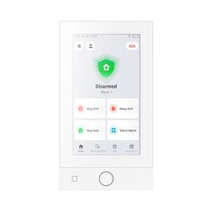 Tastatura touchscreen sistem alarma Hikvision DS-PK670MDW-HWE/White, ecran LCD 7 inch, cititor tag incorporat, alba