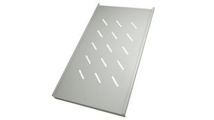 Tava fixa pentru rack, metalica, 280x500 mm, prindere laterala, fante ventilatie, alba, SHELF-450G