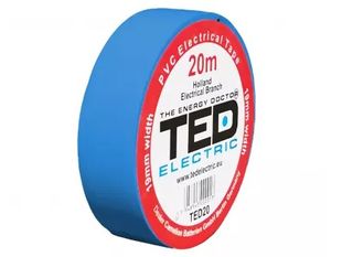 Banda izolatoare PVC, 20m x 19mm, pentru protectia si izolarea cablurilor, albastru, TED TED004765