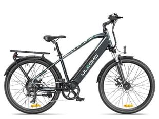 Bicicleta electrica Ulzomo ULZM26-GRAY, autonomie 100km, 250W, 36V 17Ah, 7 trepte viteza max. 25km/h, LDC, gri, anvelope 26x1.95 inch