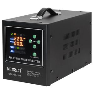 UPS centrale termice KEMOT PROsinus 1000, sinus pur, 1000VA, 700W, 12V, incarcare LiFePo4, display LED, 2x prize, URZ3406-LFP4