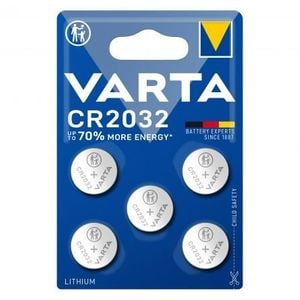 Set 5 baterii Varta Litiu 3V CR2032 230mAh, Dimensiuni 20 x 3.2 mm, CR2032-3V-B5