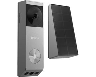 Sonerie video Wi-Fi pe baterii cu panou solar EZVIZ, lentila duala 3MP+2MP, Iluminare nocturna color, IP65, CS-EP3x(3MP+2MP)