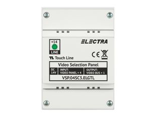 Doza derivatie panouri video videointerfon Electra, 4 intrari, maxim 3 panouri video aditionale, carcasa ABS, montaj sina DIN, VSP.04SC3.ELGTL