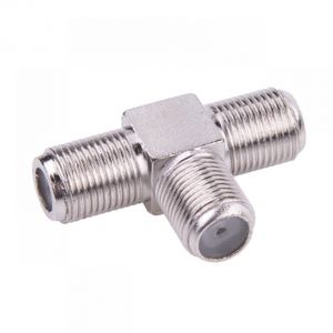 Adaptor pentru cablu coaxial, in forma de T cu 1 mufa F tata la 2 mufe F mama, ZLA0458