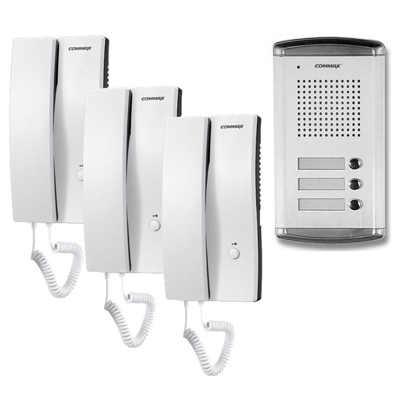 interfon pentru 3 familii cu 3 receptoare commax