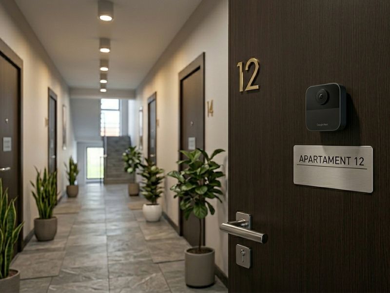 Camera supraveghere vizor de usa instalata pe usa metalica