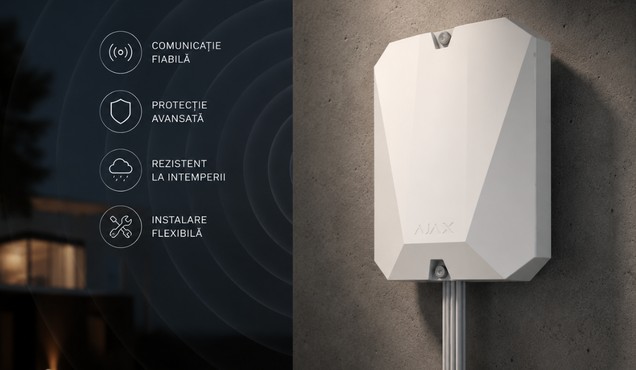 Centrala Ajax Hub Hybrid Fibra 4G pentru instalatii hibride