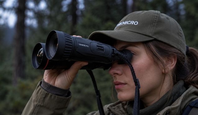 HIKMICRO HABROK binoclu multispectral cu termoviziune si night vision