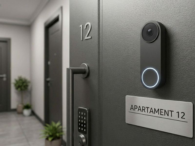 Vizor de usa cu camera montat pe usa apartament