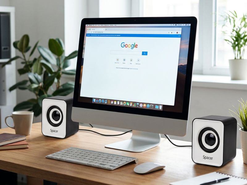 boxe PC pentru desktop sau laptop pe un birou modern