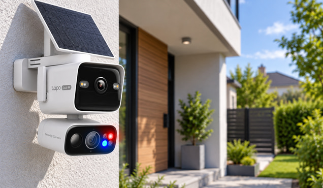 camera de supraveghere exterior cu panou solar