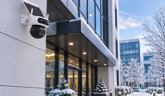 camera de supraveghere exterior wifi montata pe fatada