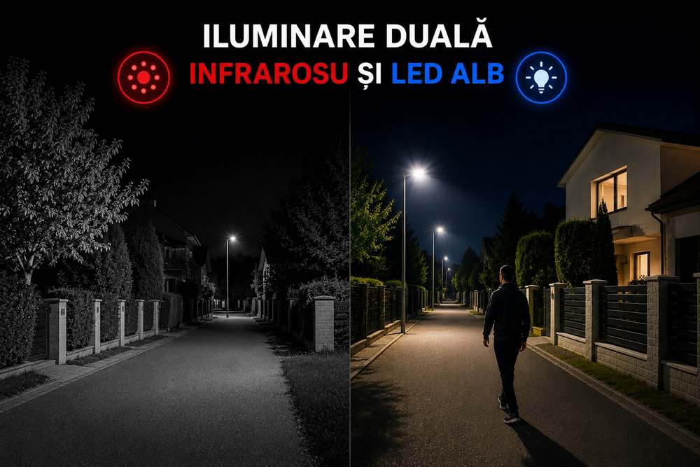 iluminare duala IR si LED alb