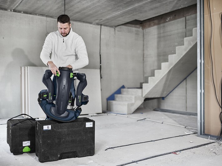 Exoschelet activ Festool ExoActive EXO 18 HPC 4.0 I-Plus, 2x acumulatori, 1x incarcator, sustinere 5kg/50N, timp functionare 1,5-5h, Bluetooth, 577339