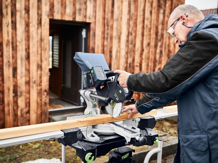 Fierastrau circular stationar cu sanie Festool KAPEX KSC 60 EB 5.0 l-Plus, 2x acumulatori 18V, motor fara perii, 577954