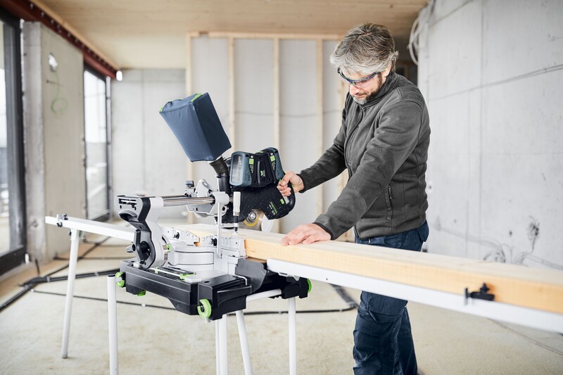 Fierastrau circular stationar cu sanie Festool KAPEX KSC 60 EB 5.0 l-Plus, 2x acumulatori 18V, motor fara perii, 577954