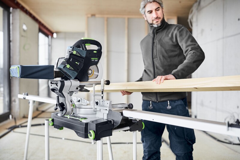 Fierastrau circular stationar cu sanie acumulator si set Festool KAPEX KSC 60 EB 5.0 I-UG-set, 2x acumulatori 18V, motor fara perii, 577958