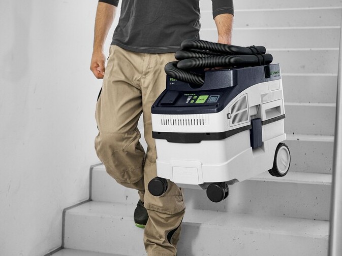 Aspirator mobil Festool CLEANTEC CT 15 cu accesorii set, 15 l, 350-1200W, cablu 5m, absoarbe apa, 578450