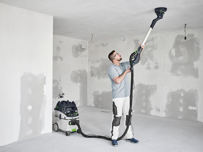 Set slefuitor cu gat lung si aspirator Festool PLANEX LHS 2-M 225 EQ/CTL 36-Set, brat 1,4m, turatie 5000-8500 min, cablu 4m, 400W, 578452