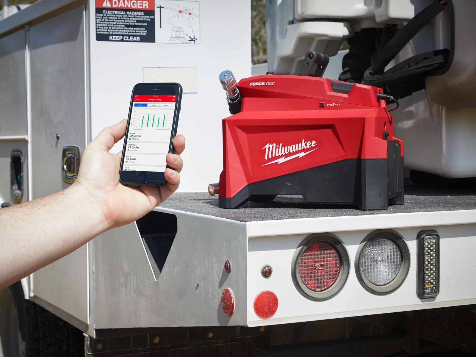 Pompa hidraulica utilitara Milwaukee M18 HUP700-121, 700 bari, rezervor 1.6L, motor fara perii, cablu 1.8m, 1x acumulator, 1x incarcator, tehnologie One Key, IP54, 4933499335