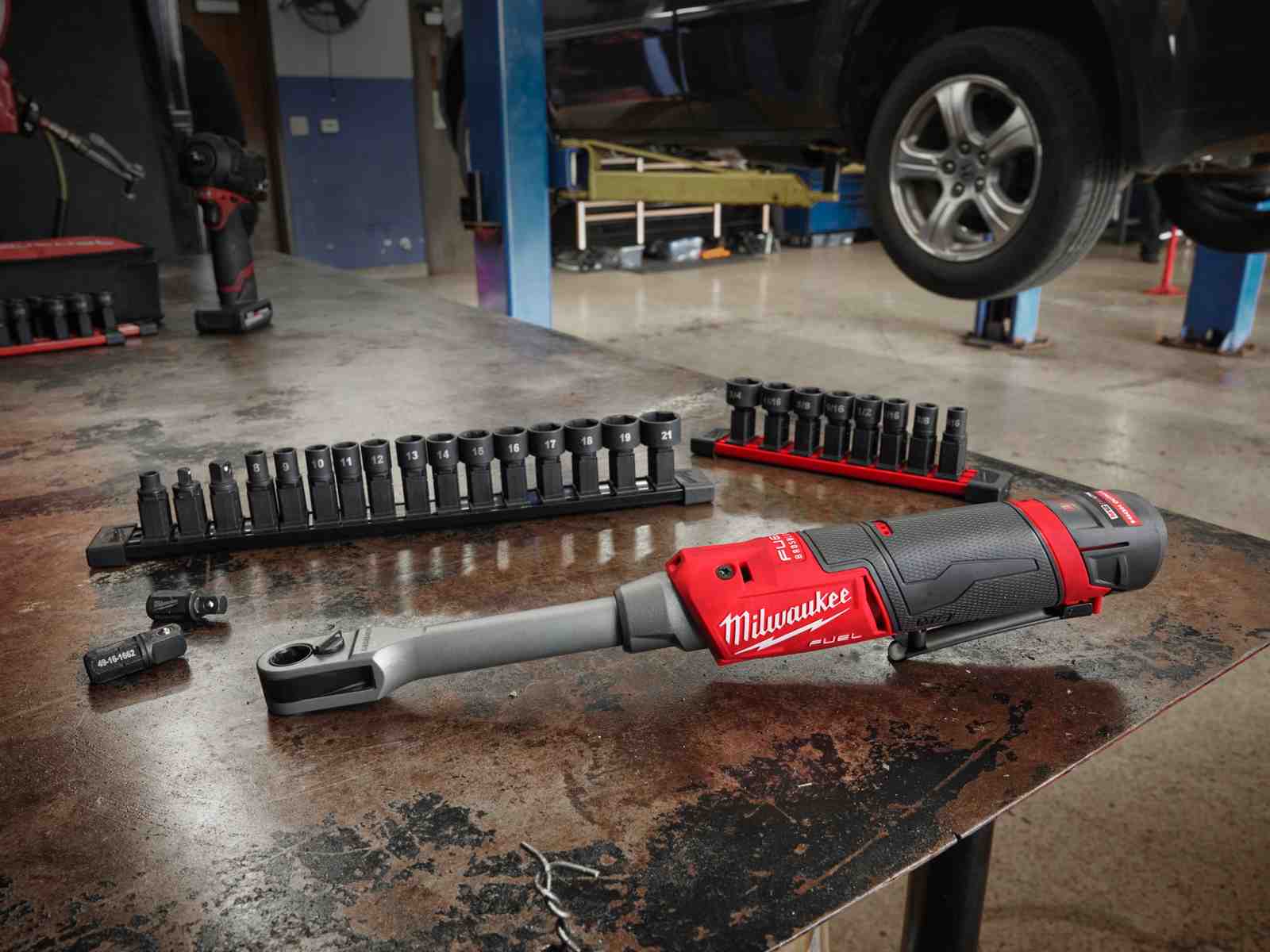 Cheie cu clichet Milwaukee M12 FPTR-0 Fuel Insider, 80Nm, 350 RPM, pass-through 15mm, tubulare 8-21mm, motor fara perii, 4933499413