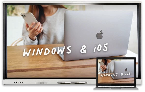 Imagine DISPRO-SM-SBID-MX275-V4 monitor interactiv, conectat la laptop