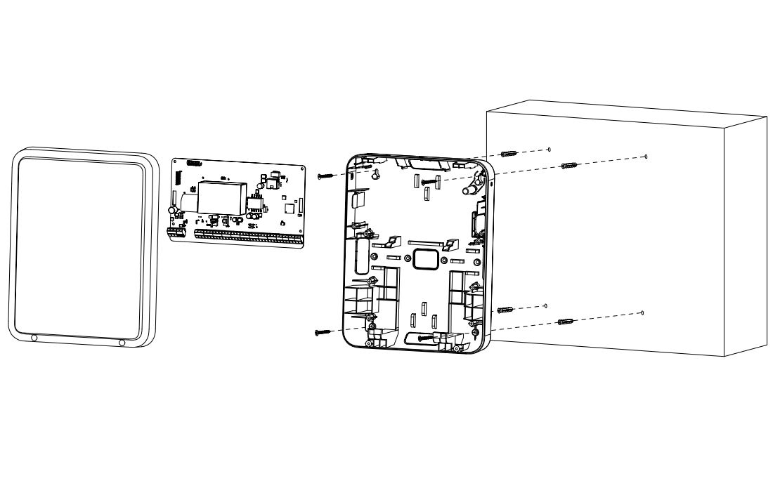 ARM9A4-W2(868) schema Modul extensie zone si iesiri wireless Dahua ARM9A4-W2(868), 16 intrari alarma, 4 iesiri releu, 868 MHz, IP30