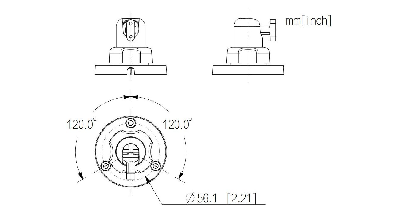 Suport detector alarma wireless Dahua ARA34A, montaj perete tavan, rotire reglabila, policarbonat+aliaj aluminiu, compatibil ARD1731 schema2