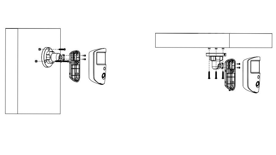 Suport detector alarma wireless Dahua ARA34A, montaj perete tavan, rotire reglabila, policarbonat+aliaj aluminiu, compatibil ARD1731 schema3