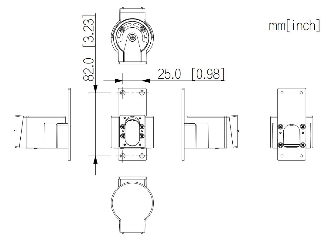 Suport detector perete Dahua ARA34E, reglaj orizontal, aluminiu, compatibil seria ARD2251E schema3