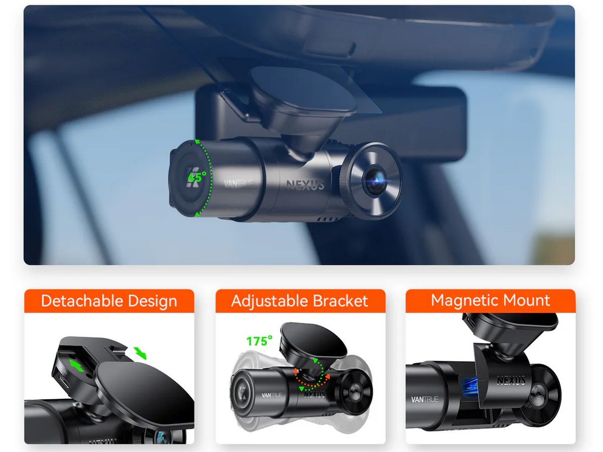 Camera auto Vantrue STARVIS Nexus 2X, 2.7K+2MP, inregistrare pe 2 canale, display 2inch, microfon+ difuzor, Wi-Fi, GPS, IR, slot card, control vocal, aplicatie mobila